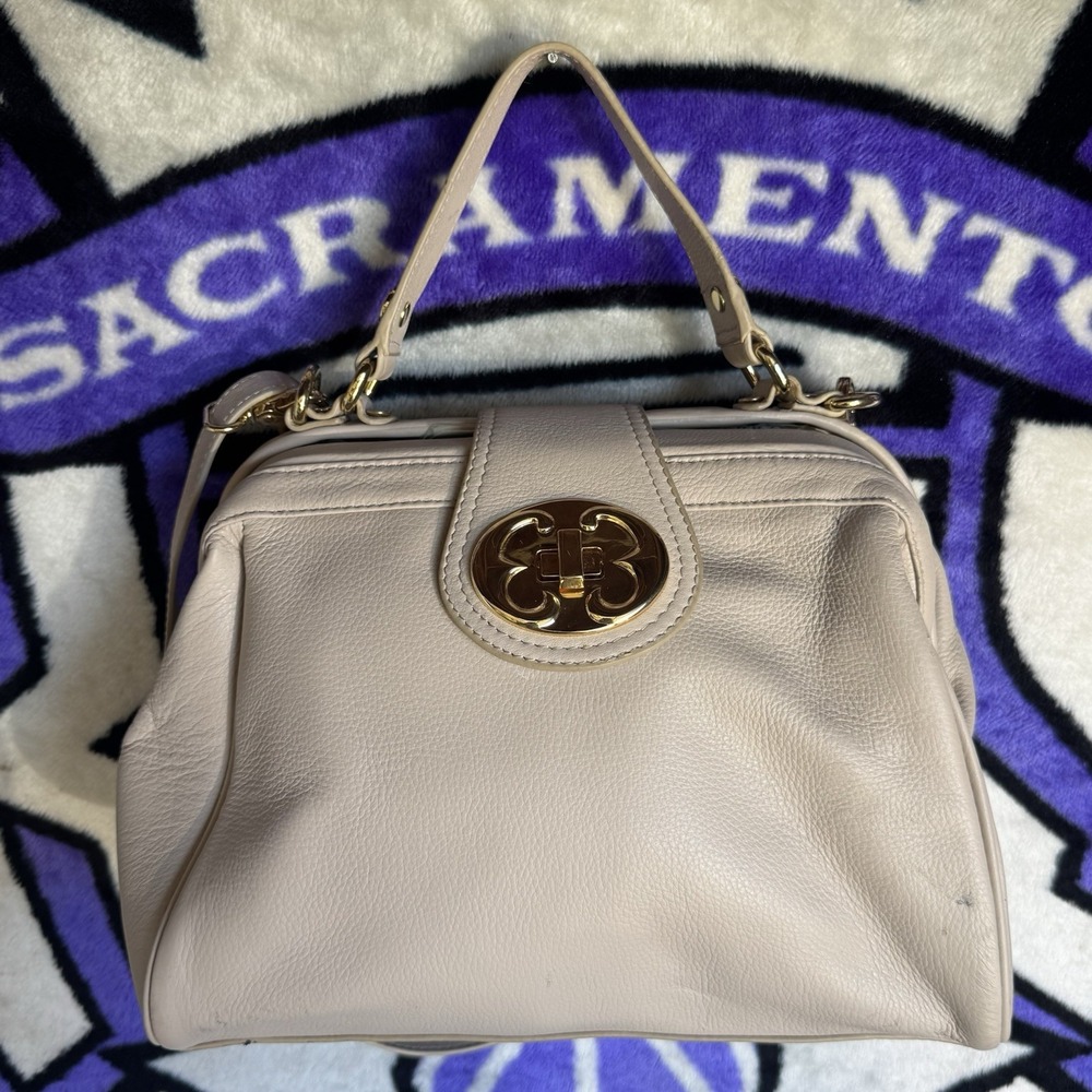 Emma Fox Leather Handbag Unique Beige